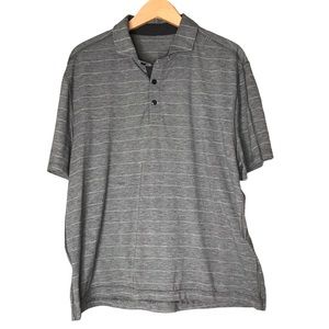 Lululemon Evolution Polo Men’s Grey Stripes Golf Shirt ESTIMATED Size Large
